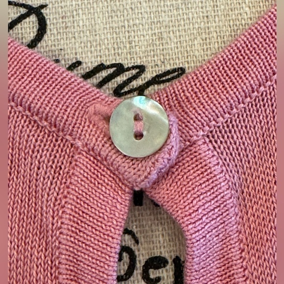 Victoria Holley Vintage Button Front Pink Cardigan Silk 3/4 Length Sleeve XL - Picture 3 of 8